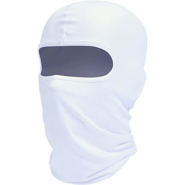 Cagoule Masque de Ski, Protection UV, écharpe pour la Moto, écharpe de Cou d'été, Hommes et Femmes ，blanc