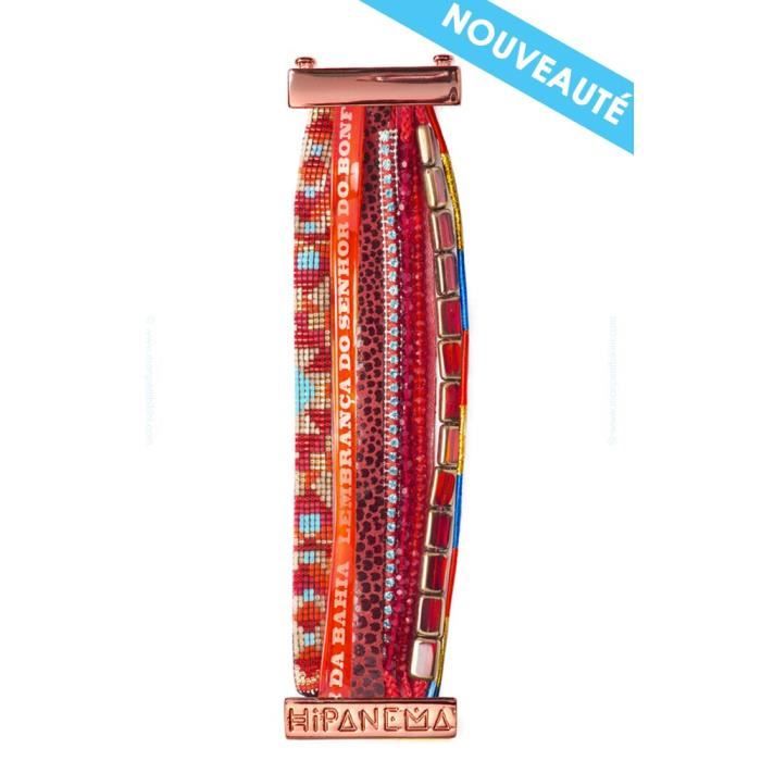 Manchette Hipanema En Cuir Nubuck Multicolore - Fabrication Artisanale Taille L - Neuf Sans Emballage