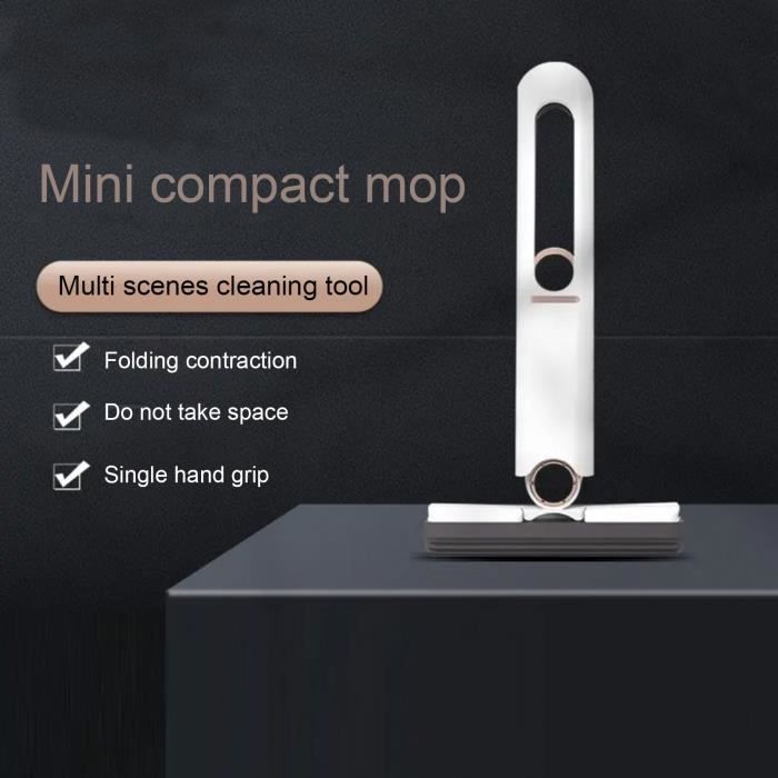 Mini Vadrouille Portative Auto-pressante, Utilisation Humide Et Sèche, Mains Libres, Vadrouille éponge Absorbante Forte Pour Petits Espaces, Salle De Bains, Cuisines, Bureau(One rod (3 mop heads