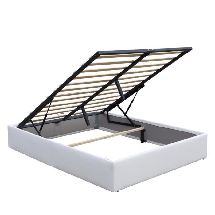 Lit 120x190 - KING OF DREAMS - Coffre Dehoussable - Montage Rapide - Confort Optimal - Blanc