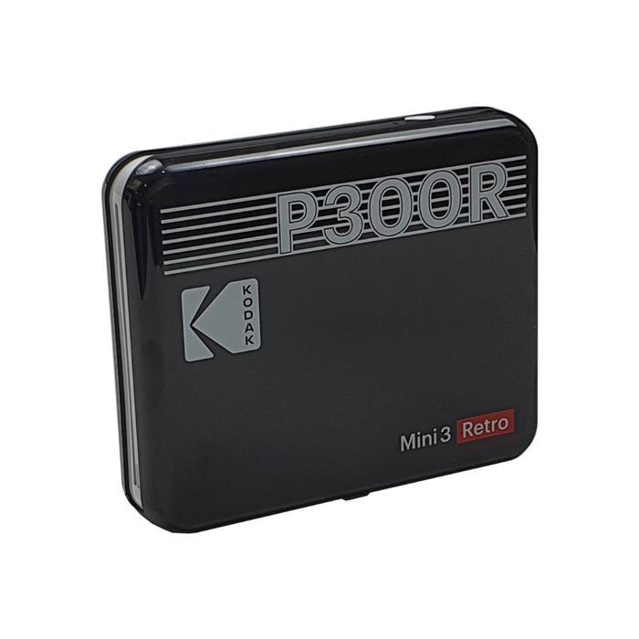 KODAK Mini Retro 2 P300 - Mini Imprimante Bluetooth - Photo carré 76x76 cm - 8 incluses - Sublimation Thermique 4Pass - Noir