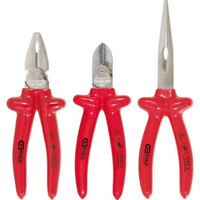 Pince à Becs Demi-Ronde KS TOOLS Ergotorque 165 Mm - Qualité Professionnelle