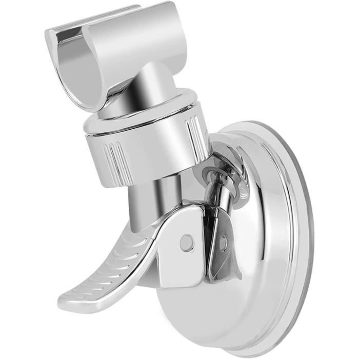 Support De Pommeau De Douche Sans Perçage - Ventouse Réglable à 360° - Universel Pour Carrelage, Verre - Avec Crochet