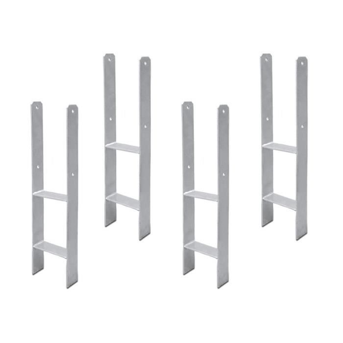 Poteaux Lumineux En Fer Pour Extérieur - Lot De 4, Hauteur Réglable Jusqu'à 3 M, Base à 4 Fourches