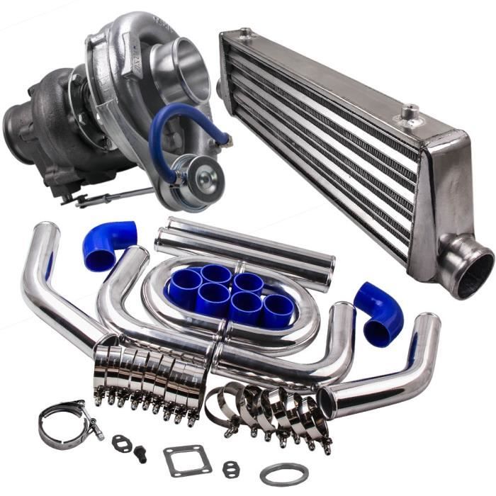 Turbocompresseur universel 0.63 A/R + Intercooler 27x7x2.5 + Kits de tuyauterie 2.5 64mm