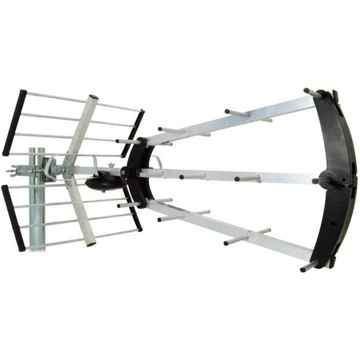 Antenne D'extérieur Trinappe Amplifiée 57 DB UHF 4K HD Metronic 415049 Amplificateur Tv Tnt Intrieur 8 S Filtre 4g Blanc 372018 64057561