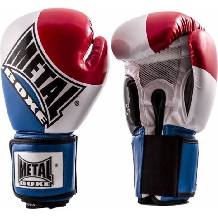 Gants de boxe bleu/blanc/rouge - METAL BOXE