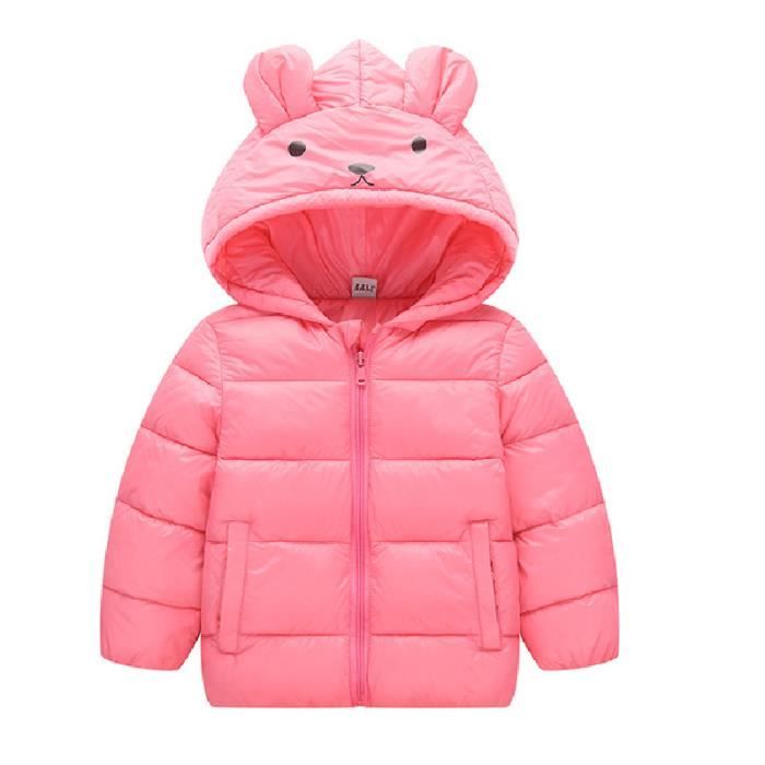 Doudoune Legere Capuche Bebe Garcon Fille Avec Les Oreilles De Lapin Manches Longues Simple Flavor Rose Cdiscount Pret A Porter