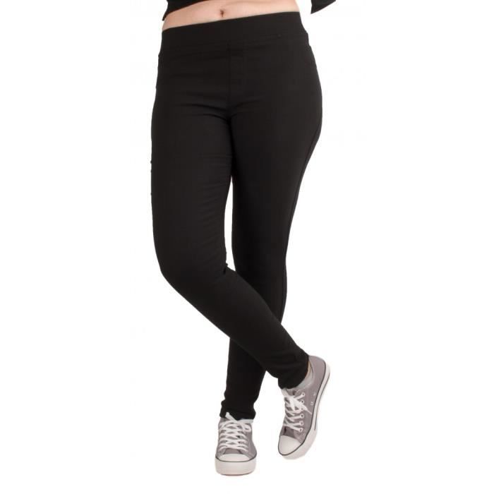Jegging Grande Taille femme taille haute matiere stretch du 42 au 52 40 42 Noir Cdiscount Pret a Porter