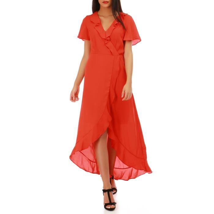robe rouge a volant