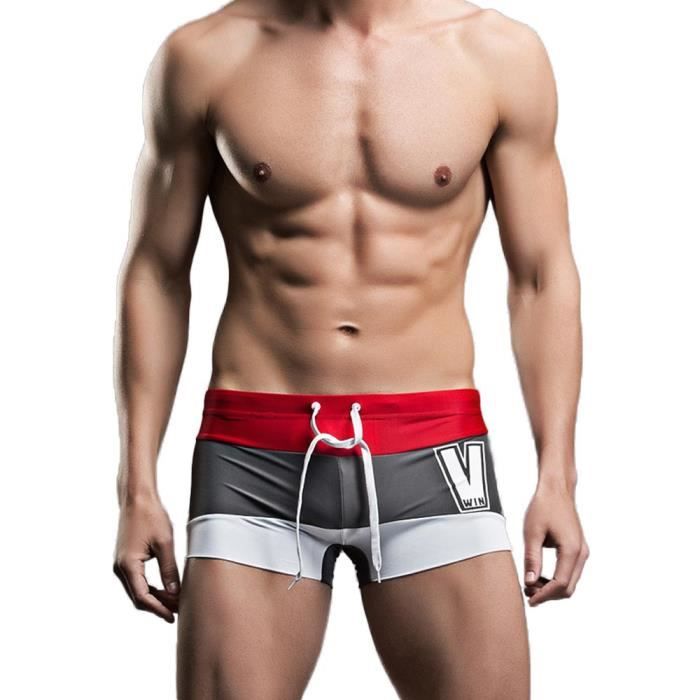 Maillot De Bain Homme Boxer Piscine Taille Elastique Short De Plage D Ete Maillot Imprime Gris Achat Vente Maillot De Bain Cdiscount