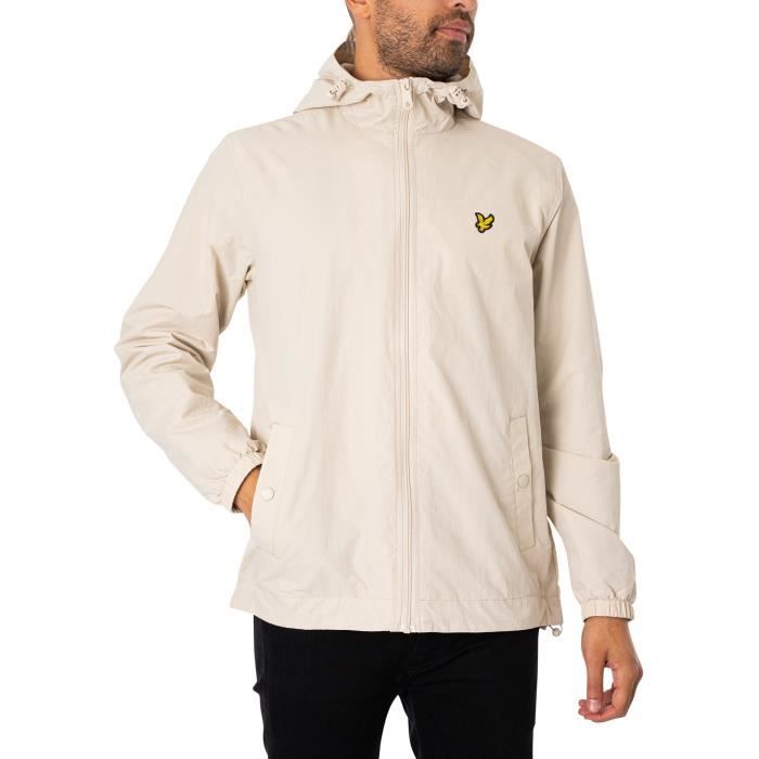 Veste a capuche zippee Lyle Scott Homme Beige Poches a bouton pression Beige Cdiscount Pret a Porter