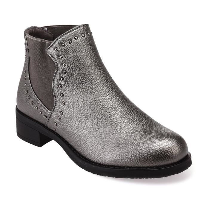 bottines homme argentées