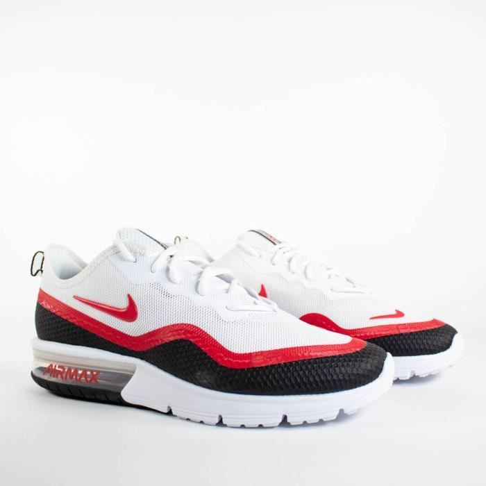 NIKE Baskets Air Max Sequent 4,5 - Homme - Blanc et Rouge Blanc ...
