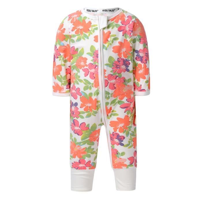 Dpois Barboteuse Bebe Garcon Fille Motif Fleurs Feuilles Combinaison Manches Longues Romper Grenouilleres Body Nouveau Ne 3 24 Mois Orange Rose Cdiscount Pret A Porter