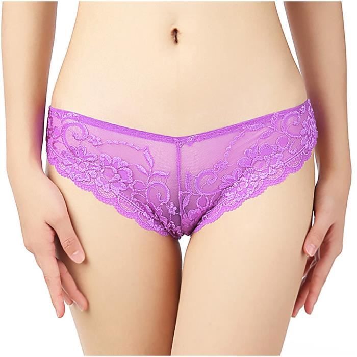 Slip transparent dentelle femme online