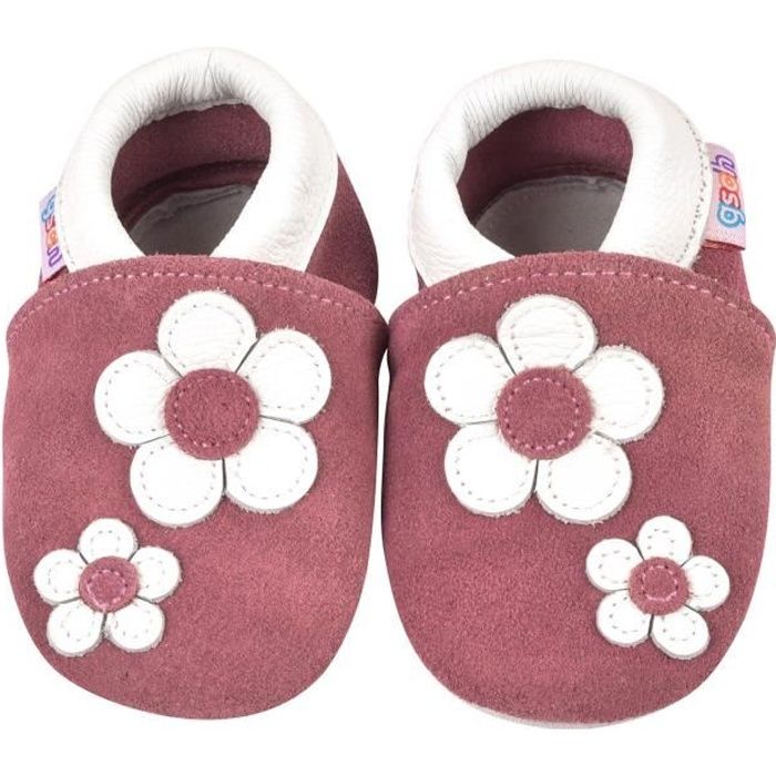 MAECKI Chaussons Bébé Chaussures Cuir Souple Premiers Pas Chaussures Cuir Souple Bébé Fille Garçon Chaussures Bébé 