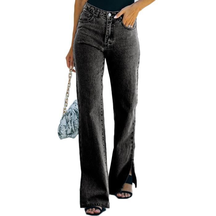 Femme Jeans Slim Taille Haute Vintage vas Jeans Large Elastique