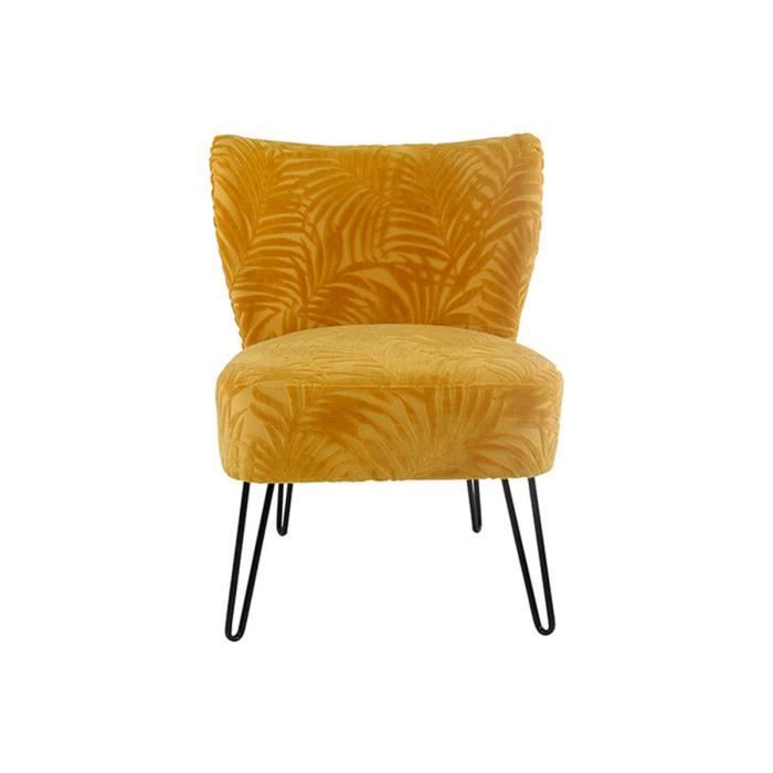 fauteuil en velours nazca moutarde - ostaria 62 x 63 x 81