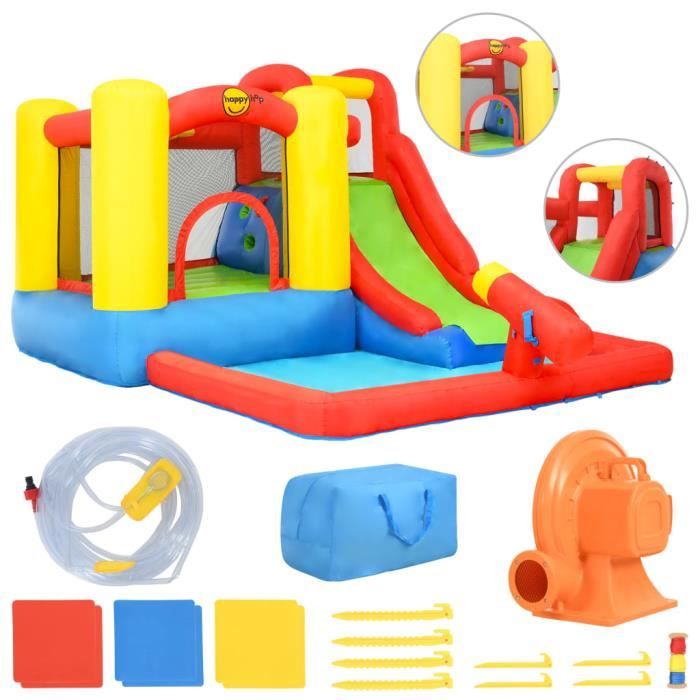 Happy Hop Chateau Gonflable Aire De Jeux Gonflable Piscine Enfant Et Toboggan Pataugeoire 410x385x220 Cm Pvc Achat Vente Aire De Jeux Gonflable Cdiscount