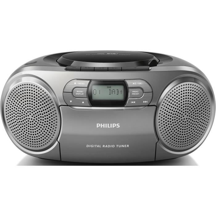 Boombox - PHILIPS - AZB600/12 - Lecteur CD, cassette et radio - Amplification dynamique des basses