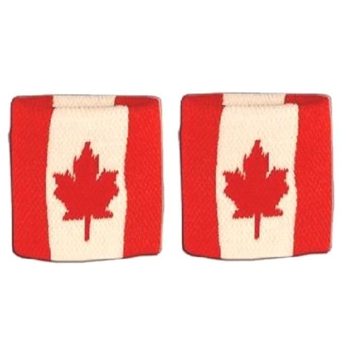 lot 2 bracelets canada canadien poignet éponge sport football jogging tennis no maillot drapeau écharpe fanion casquette ...