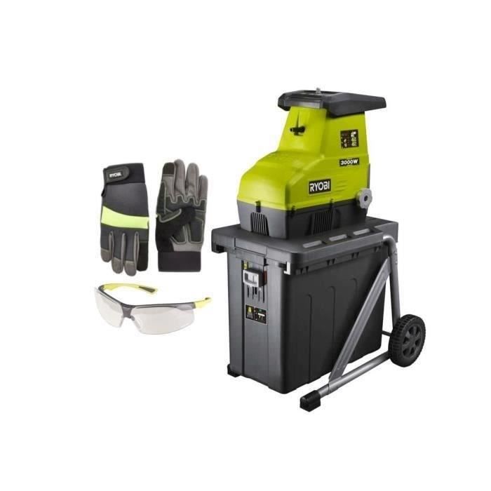 Pack broyeur de végétaux RYOBI RSH3045U + accessoires