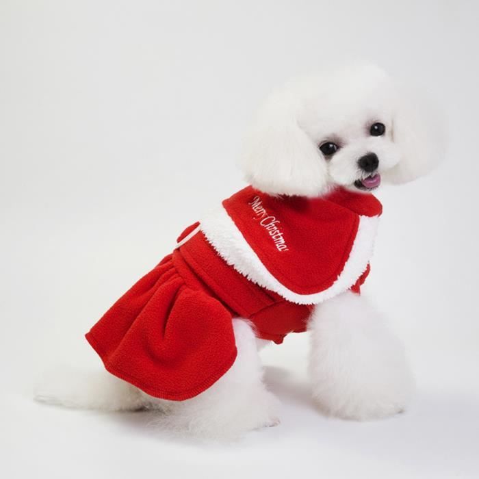 Comparer les prix de Vêtements pour chiens SALUTUYA - Robe d'hiver pour animaux de compagnie - Taille L - Rouge
