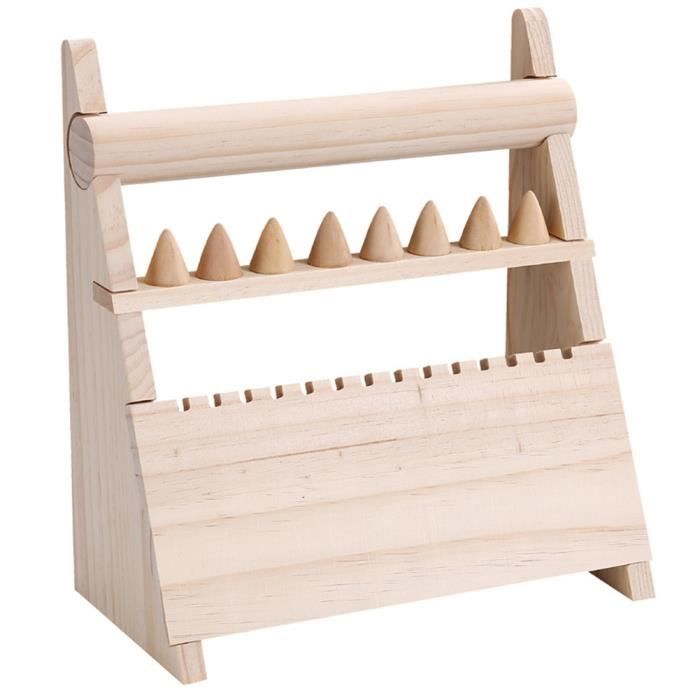 Poupangke Support De Domino Plateau en Bois, 4 Pièces Porte-Cartes en Bois Présentoir De Carreaux De Mahjong Support De Carreaux en Bois Support D' affichage en Bois Support De Domino Multifonction