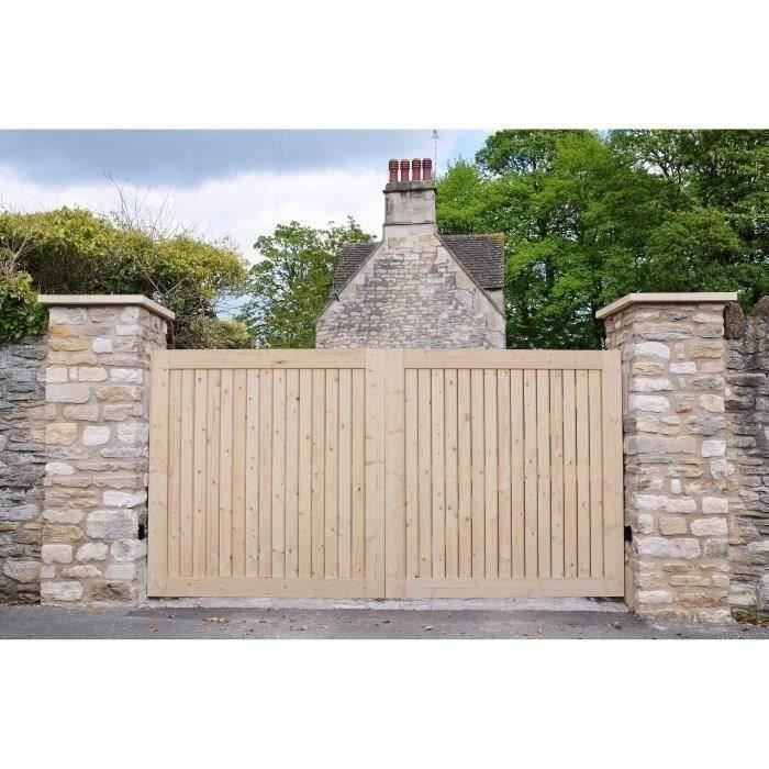 Portail Battant Manuel Ostend En Bois 180 X 350 Cm Solid Wood Achat Vente Portail Portillon Portail Ostend 180 X 350 Cm Cdiscount