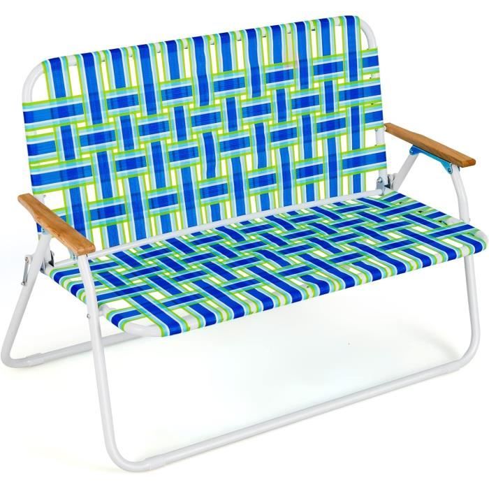 GOPLUS Banc Exterieur Jardin à 2 Places127x59x81CM,Siège en Métal avec