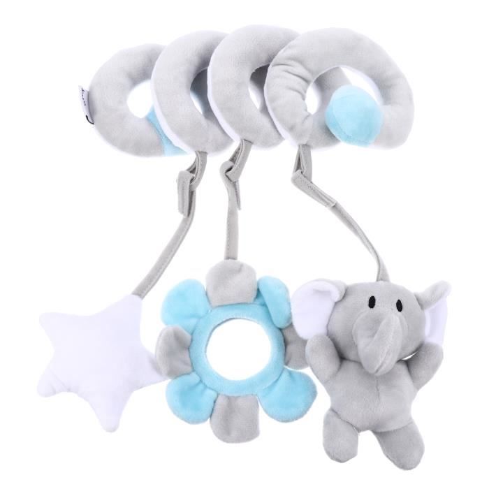 Hochet jouet bébé lit poussette en peluche bébé doux hochet jouet réconfortant mobile en peluche dessin animé nouveau-né jouets éducatifs Elephant 