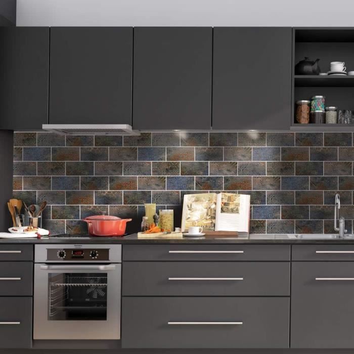 Carrelage mosaïque en marbre vin et raisin fait main : crédence de cuisine - Canada