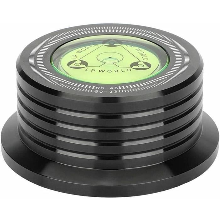 Stabilisateur De Platine Vinyle YEHEI - Pour 60 Hz, Niveau à Bulle Intégré - Alliage Aluminium Noir Brillant