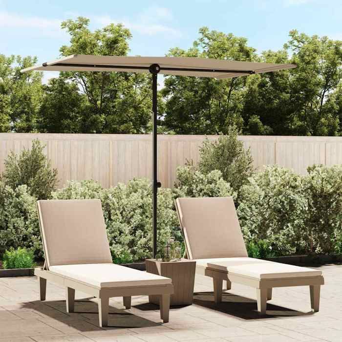 vidaXL Parasol de Jardin avec Mât en Aluminium Pare soleil de Patio Abri de Soleil Parasol de Terrasse Extérieur 2x1 5 47338