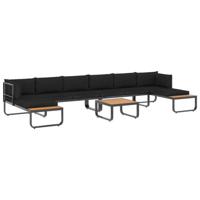 VidaXL Canapé d'angle jardin AluminiumWPC - vue 2