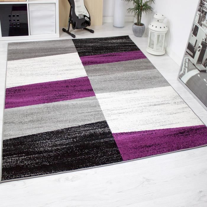 Tapis gris et mauve