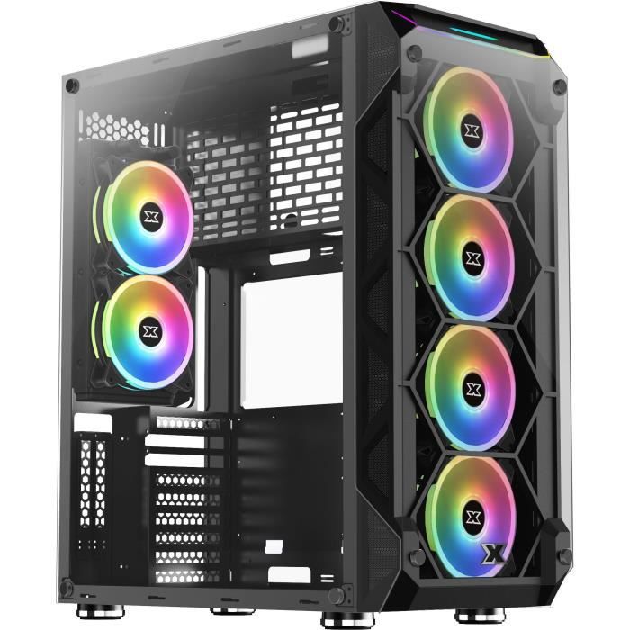 XIGMATEK BOITIER PC Overtake - Grande Tour - RGB - Noir - Verre trempé - Format E-ATX (EN43477)