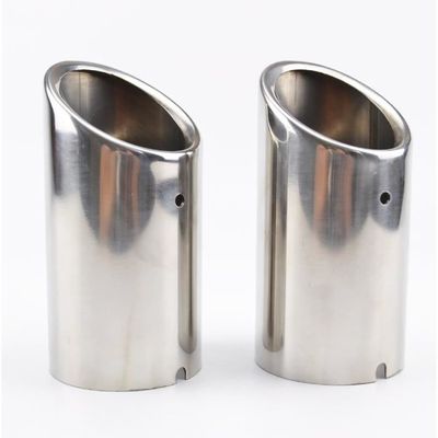 Embout D'échappement Pour Pour A1 Pour A3 Pour A4 Pour TT 2009-2015 Chromage En Acier Inoxydable Embout Silencieux D'échappement Voiture Couvercles Tuyaux Extrémités Tuyau Pour Auto(Argent