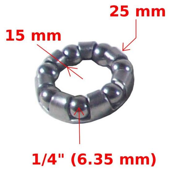 Kit complet - 2 roulements à billes 6204 2RS en Acier de int