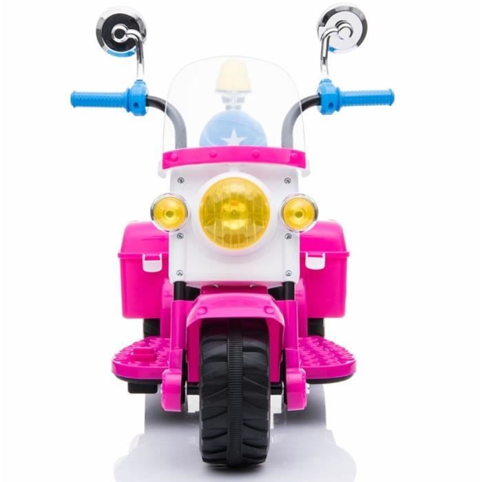 Moto électrique pour enfant POLICE Mini Rose - Batterie 6v - 2