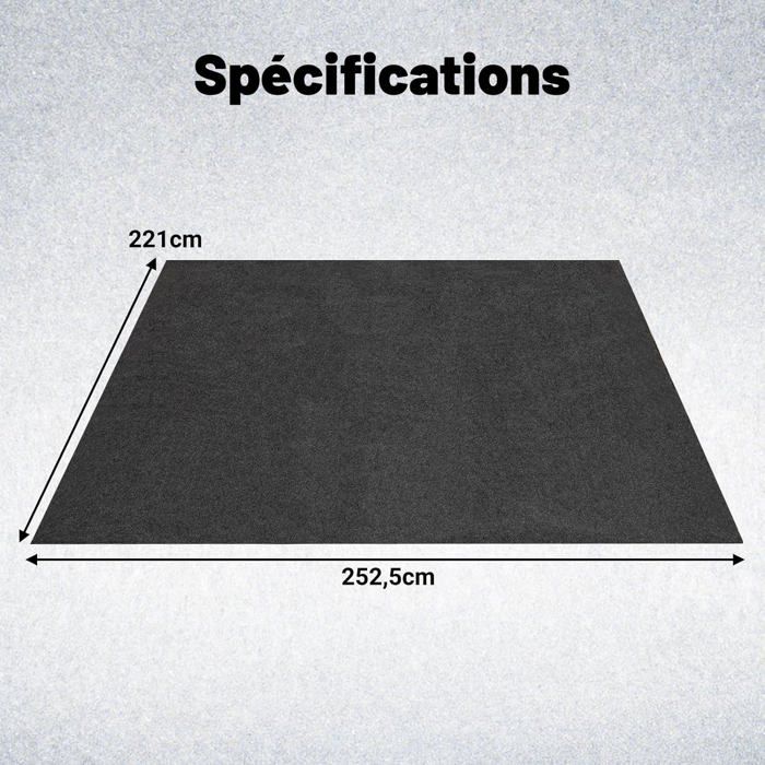 Tapis De Garage En Feutre Et Caoutchouc - Imperméable, Antidérapant, Lavable, Plusieurs Tailles 90x150 à 250x600 Cm