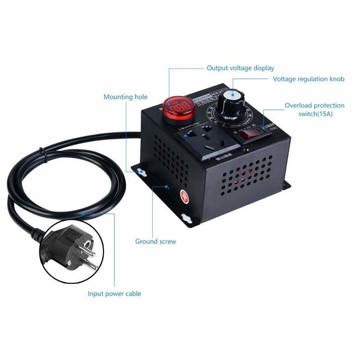 Variateur Vitesse 220V 4000W - Régulateur Tension 9A - Pour Moteurs, éclairage, Température