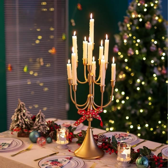 Lot De 8 Porte-Bougies Métal Noir 6 Cm Pour Couronne De L'Avent - Bougeoirs De Décoration Noël Et Table