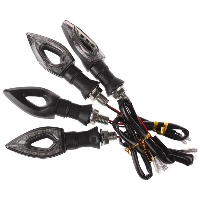 Clignotants LED Moto 16 LED E24 Homologués - Paire Universelle 12V Étanche Ambre