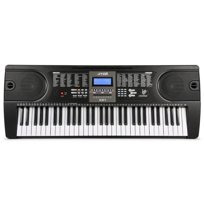 MAX KB5 - Piano numérique 61 touches lumineuses pour débutant avec