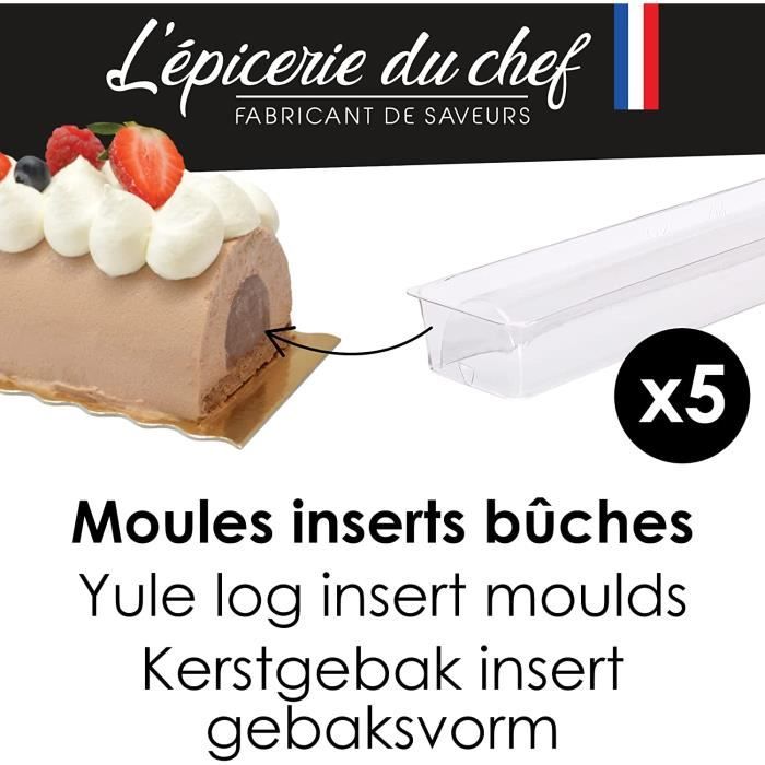 5 Moules Inserts - Gouttière Bûche 31 Cm Pour 10 À 12 Personnes -  Mini-Bûches Buchettes - Dessert De Noël - Plastique Semi-Ri[u943] -  Cdiscount Maison