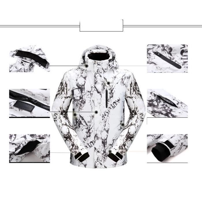 Combinaison Ski Homme Ensemble Veste Pantalon - Tenue Snowboard Hiver Chaud Impermeable