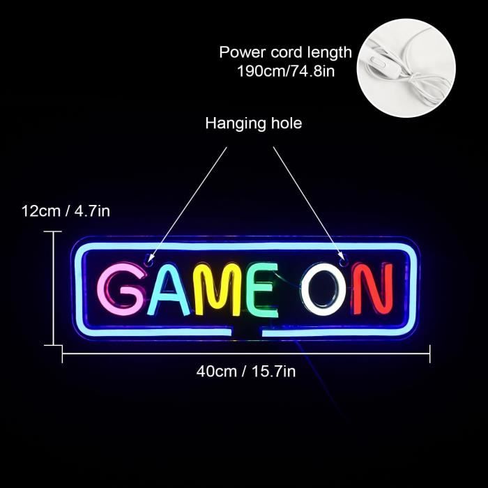 Panneau néon Game Zone bleu - Décoration jeu USB LAMPE DECORATIVE