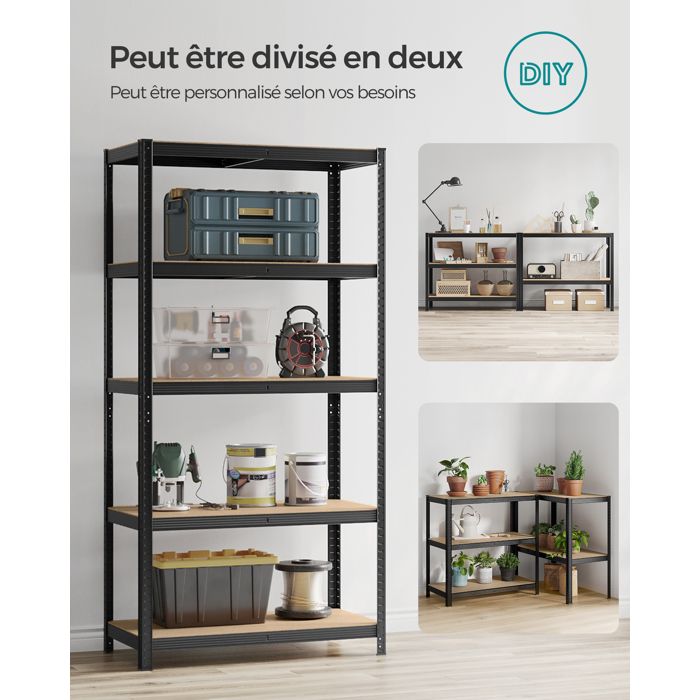 Étagère Métallique SONGMICS 5 Niveaux - Charge 650 Kg, 150x75x30 Cm - Garage, Cave, Atelier - Bleu